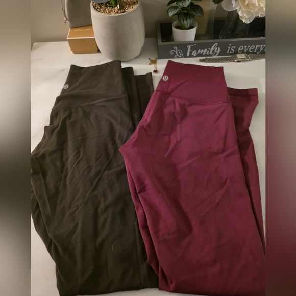 lululemon athletica Pants - Lululemon Athletica Olive Green and Burgundy Leggings